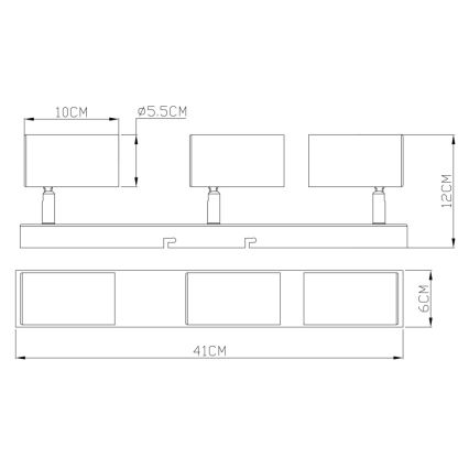 Globo - Deckenstrahler 3xGU10/35W/230V Schwarz