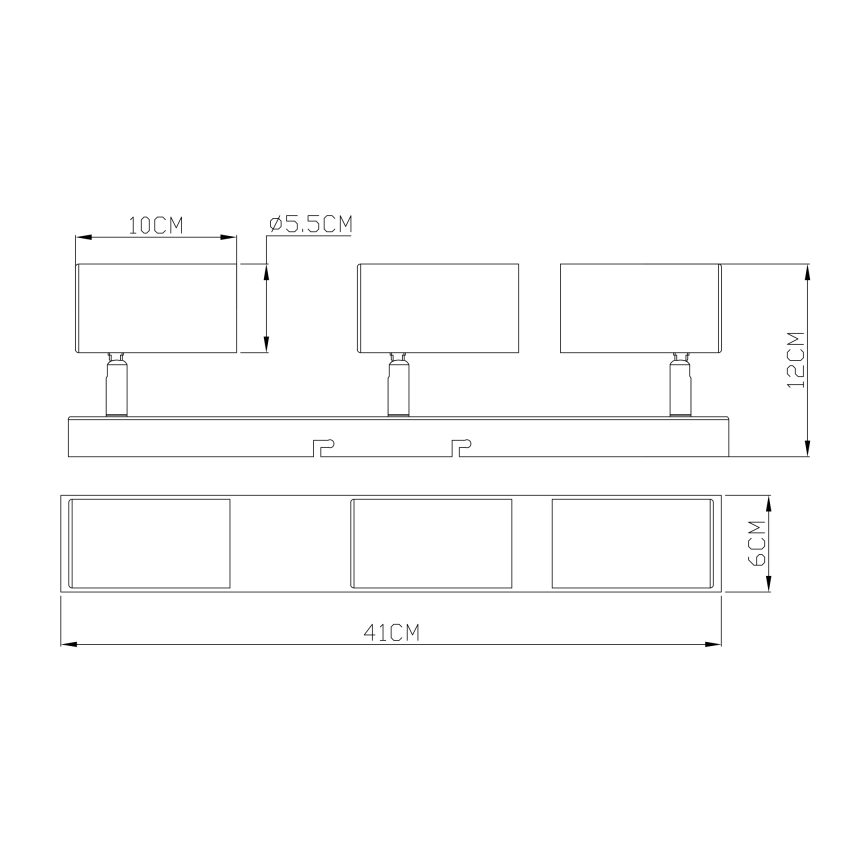Globo - Deckenstrahler 3xGU10/35W/230V Schwarz