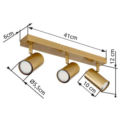 Globo - Strahler 3xGU10/35W/230V golden