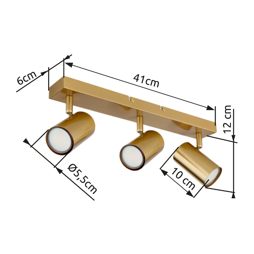 Globo - Strahler 3xGU10/35W/230V golden