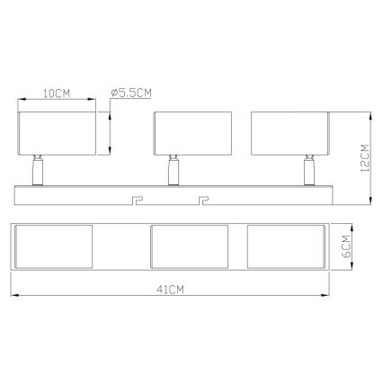 Globo - Deckenstrahler 3xGU10/35W/230V schwarz/Messing