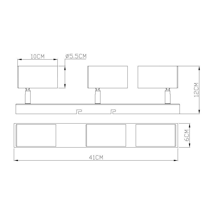 Globo - Deckenstrahler 3xGU10/35W/230V schwarz/Messing