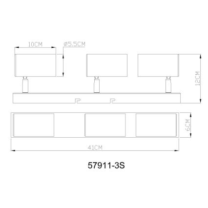 Globo - Deckenspot 3xGU10/35W/230V