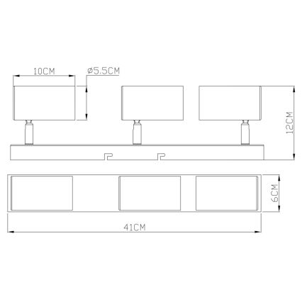 Globo - Deckenstrahler 3xGU10/35W/230V Weiß