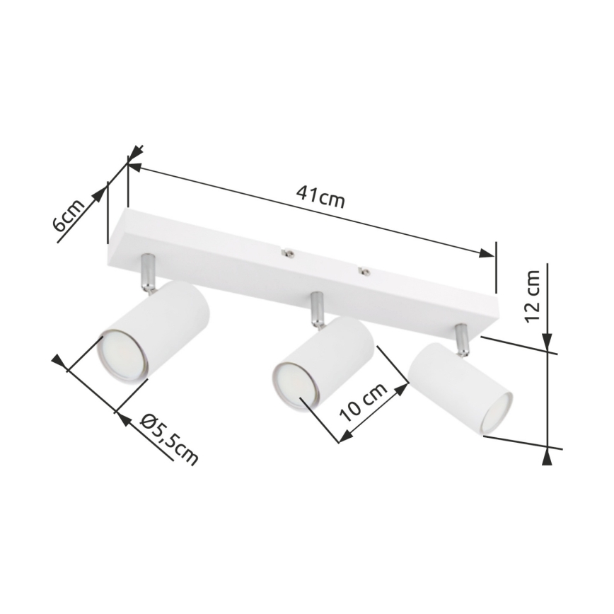 Globo - Deckenstrahler 3xGU10/35W/230V Weiß