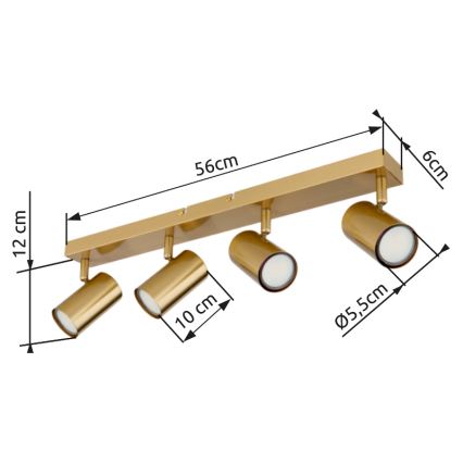 Globo - Strahler 4xGU10/35W/230V golden