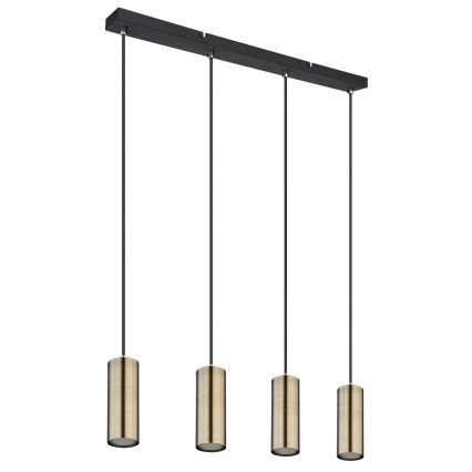 Globo - Hängeleuchte an Kabel 4xGU10/35W/230V schwarz/Messing