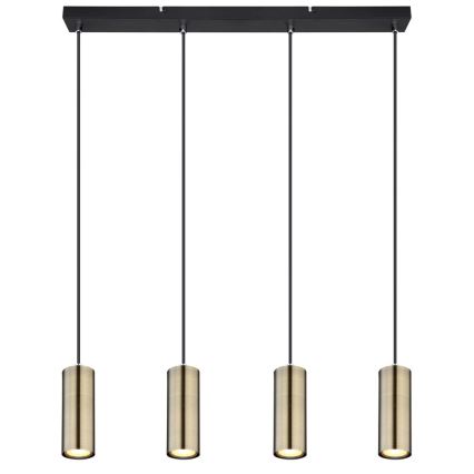 Globo - Hängeleuchte an Kabel 4xGU10/35W/230V schwarz/Messing