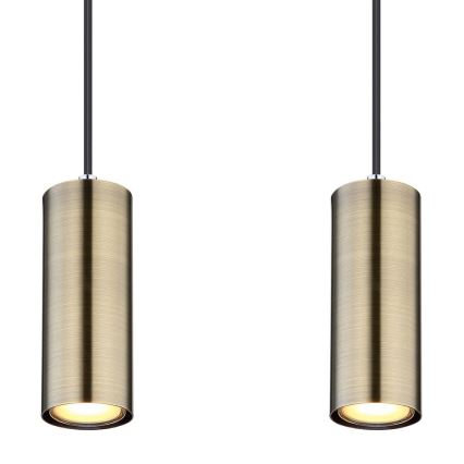 Globo - Hängeleuchte an Kabel 4xGU10/35W/230V schwarz/Messing