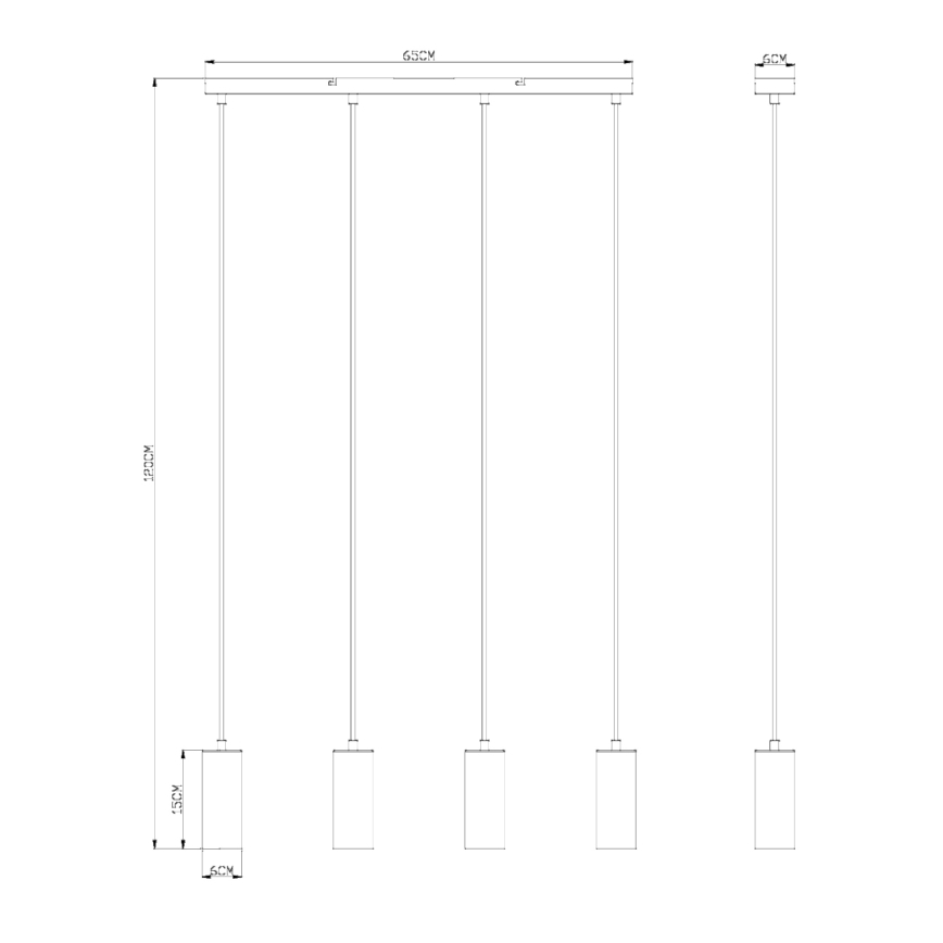 Globo - Hängeleuchte an Kabel 4xGU10/35W/230V schwarz/Messing