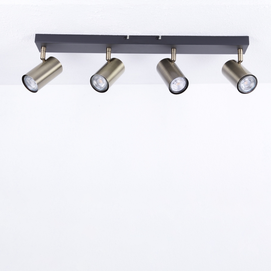 Globo - Deckenstrahler 4xGU10/35W/230V schwarz/Messing