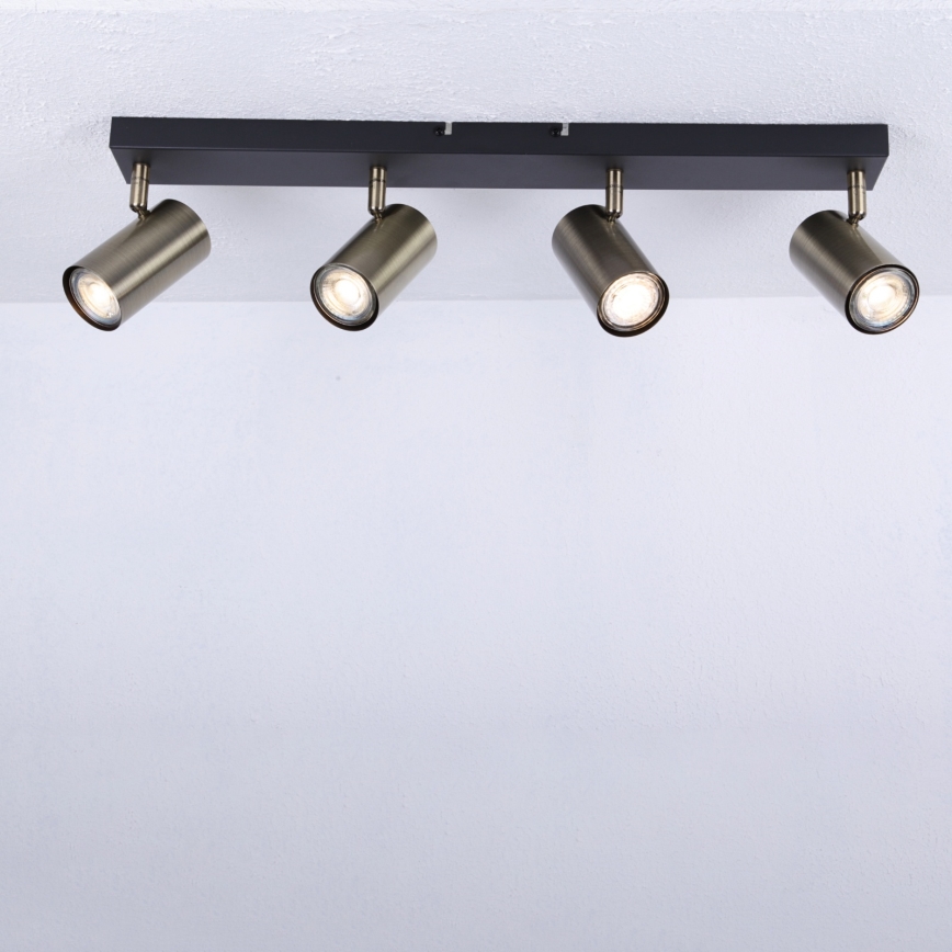 Globo - Deckenstrahler 4xGU10/35W/230V schwarz/Messing