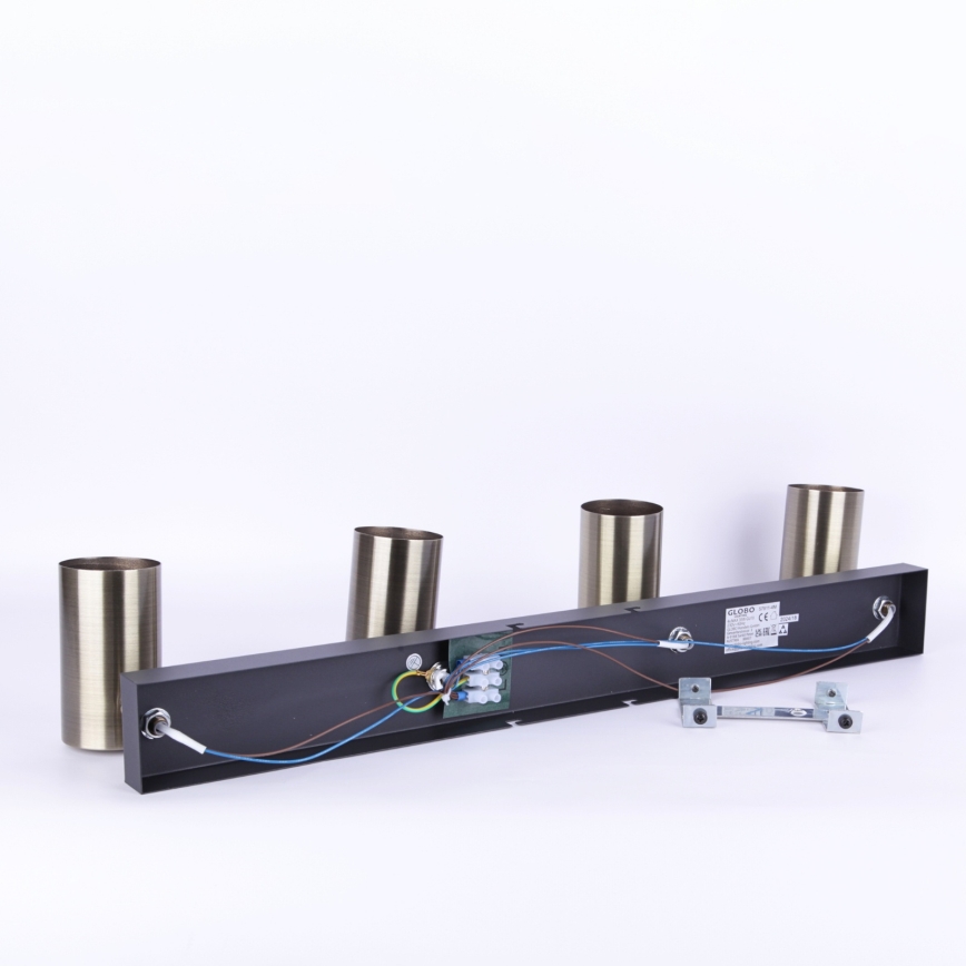 Globo - Deckenstrahler 4xGU10/35W/230V schwarz/Messing