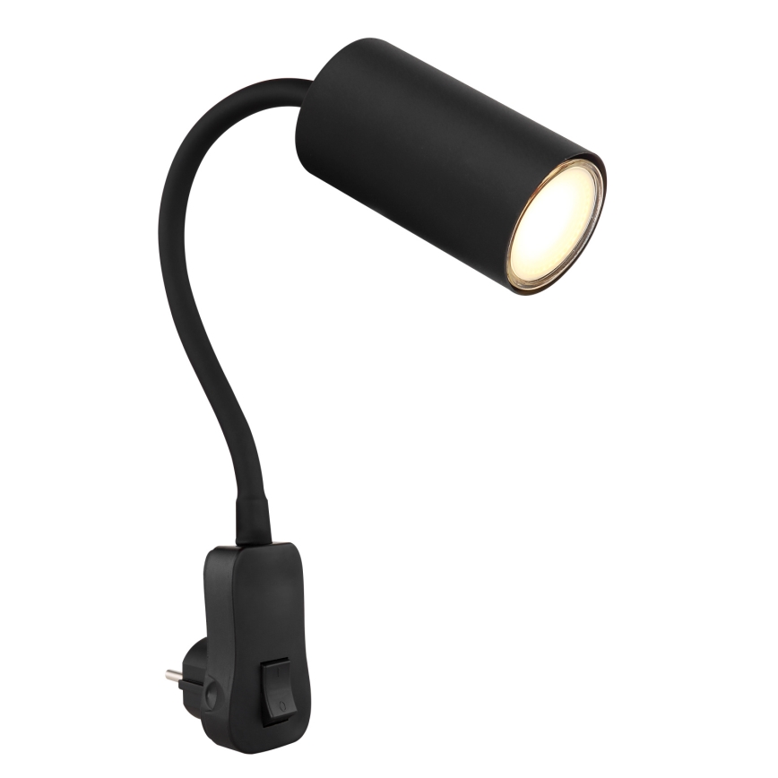 Globo - Wand-Spot zum Einstecken in die Steckdose 1xGU10/35W/230V schwarz
