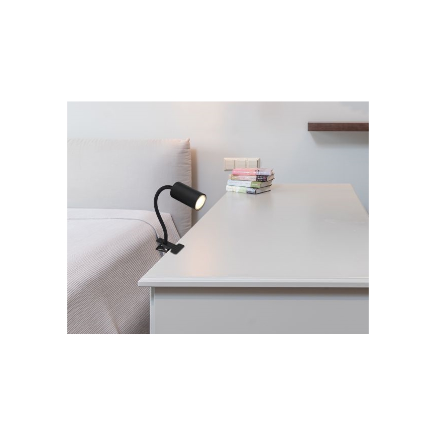 Globo – Flexible Lampe mit Klemme 1xGU10/25W/230V schwarz