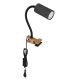 Globo – Flexible Lampe mit Klemme 1xGU10/25W/230V schwarz/braun