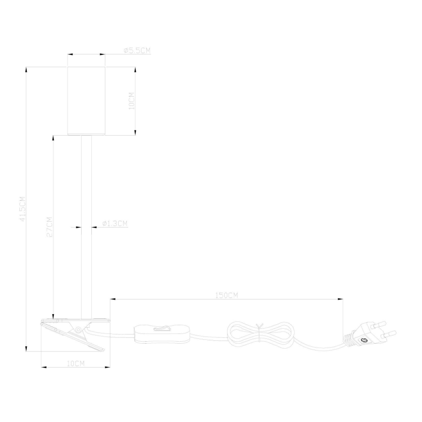 Globo – Flexible Lampe mit Klemme 1xGU10/25W/230V weiß