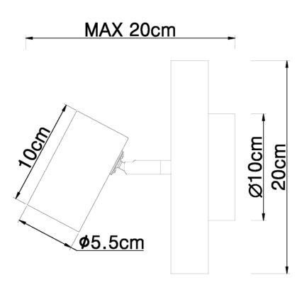 Globo - Wand-Spotleuchte 1xGU10/5W/230V Holz/Metall