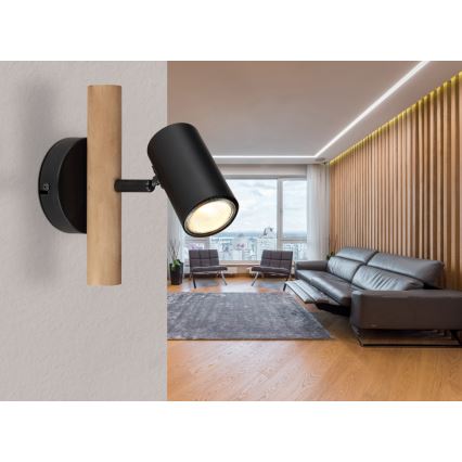 Globo - Wandleuchte Spot 1xGU10/5W/230V Holz/Metall
