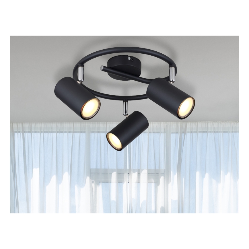 Globo - Strahler 3xGU10/25W/230V schwarz