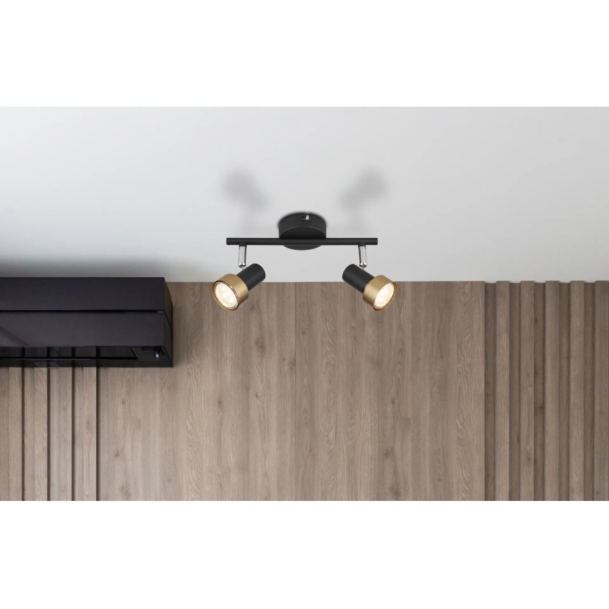 Globo - Strahler  2xGU10/25W/230V schwarz/golden