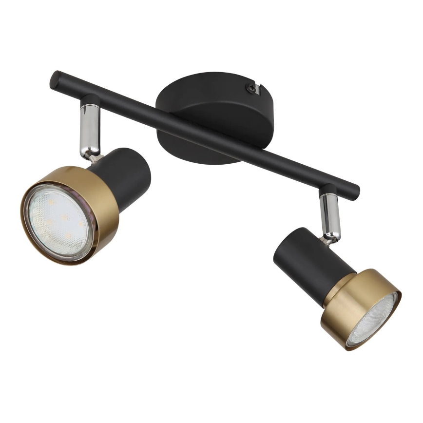 Globo - Strahler  2xGU10/25W/230V schwarz/golden