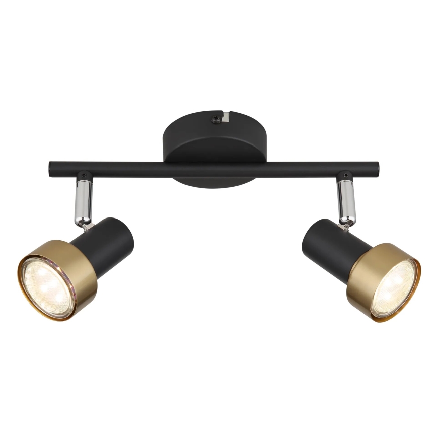 Globo - Strahler  2xGU10/25W/230V schwarz/golden