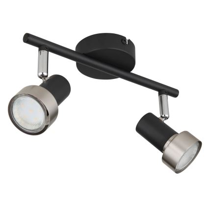 Globo - Strahler  2xGU10/25W/230V schwarz/silbern
