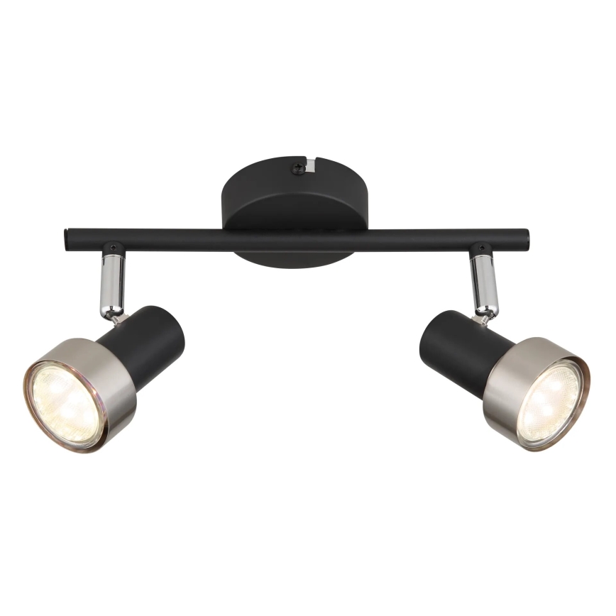 Globo - Strahler  2xGU10/25W/230V schwarz/silbern