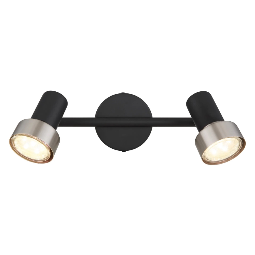 Globo - Strahler  2xGU10/25W/230V schwarz/silbern