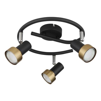 Globo - Strahler  3xGU10/25W/230V schwarz/golden