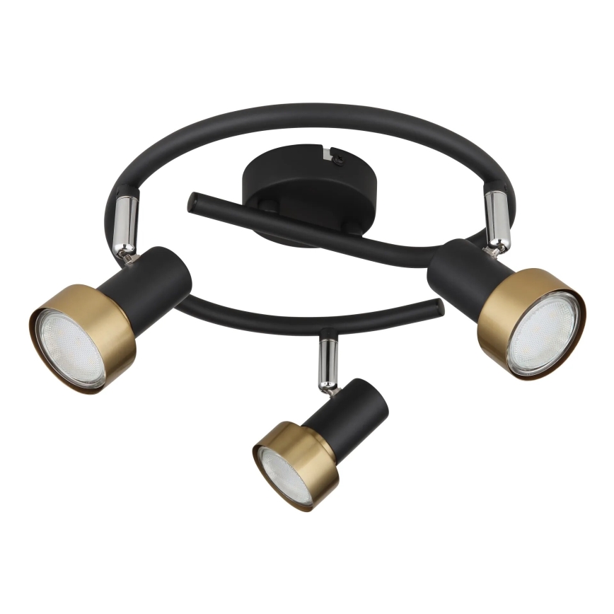 Globo - Strahler  3xGU10/25W/230V schwarz/golden