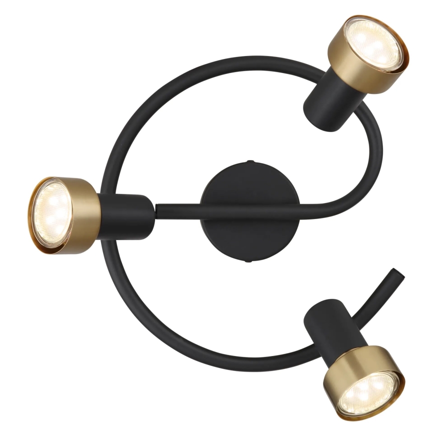 Globo - Strahler  3xGU10/25W/230V schwarz/golden