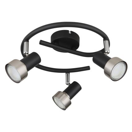 Globo - Strahler  3xGU10/25W/230V schwarz/silbern