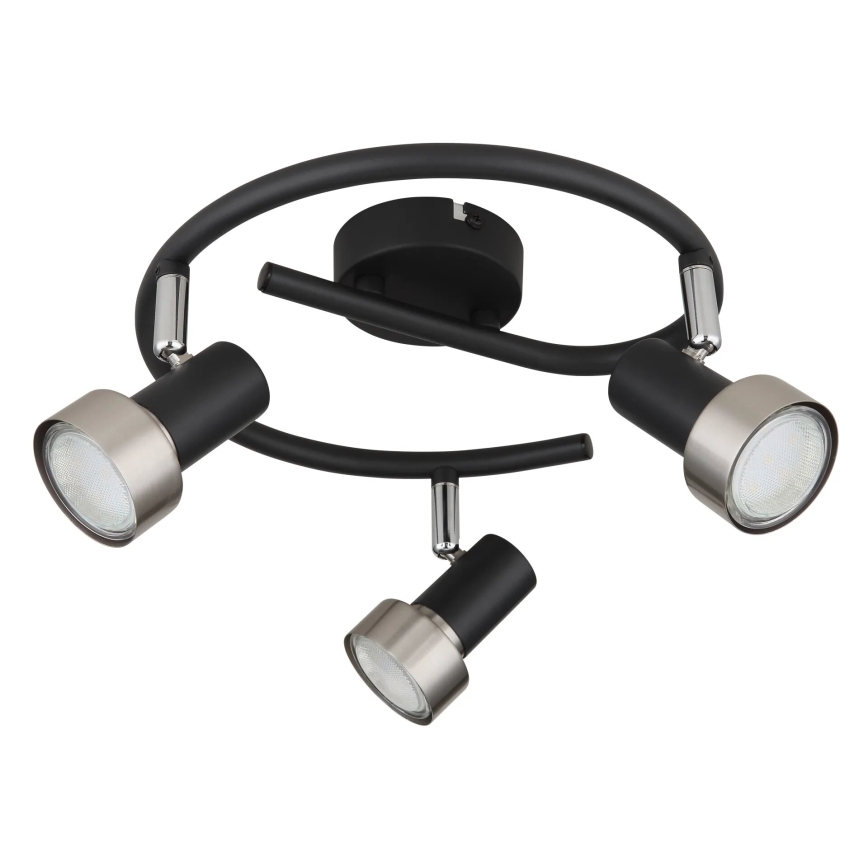 Globo - Strahler  3xGU10/25W/230V schwarz/silbern