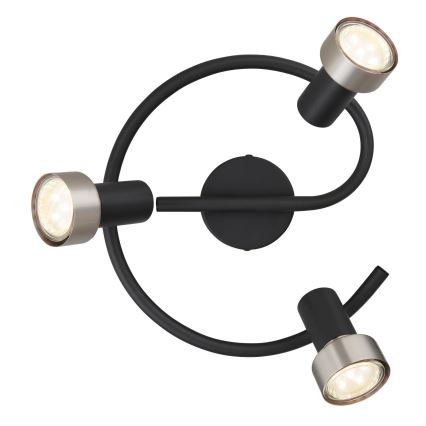Globo - Strahler  3xGU10/25W/230V schwarz/silbern