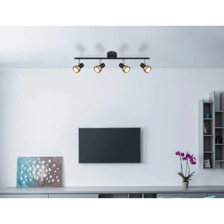 Globo - Strahler  4xGU10/25W/230V schwarz/golden