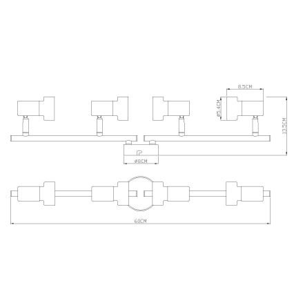 Globo - Strahler  4xGU10/25W/230V schwarz/golden