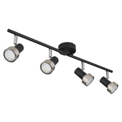 Globo - Strahler  4xGU10/25W/230V schwarz/silbern