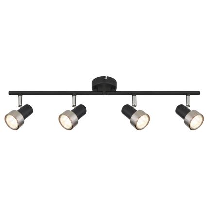 Globo - Strahler  4xGU10/25W/230V schwarz/silbern