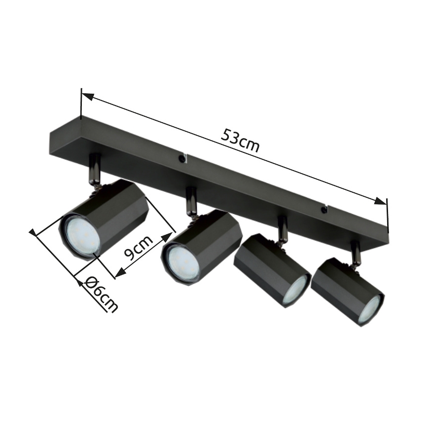 Globo - Strahler 4xGU10/25W/230V schwarz