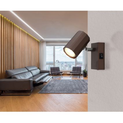 Globo - Wandstrahler 1xGU10/25W/230V braun