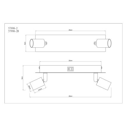 Globo - Strahler 2xGU10/35W/230V schwarz