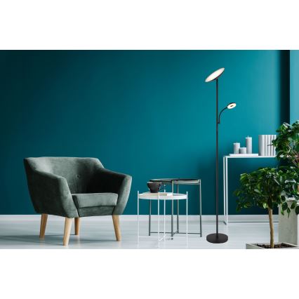 Globo - Dimmbare LED-Stehleuchte LED/20W/230V+ LED/5W 3000/4000/6500K schwarz