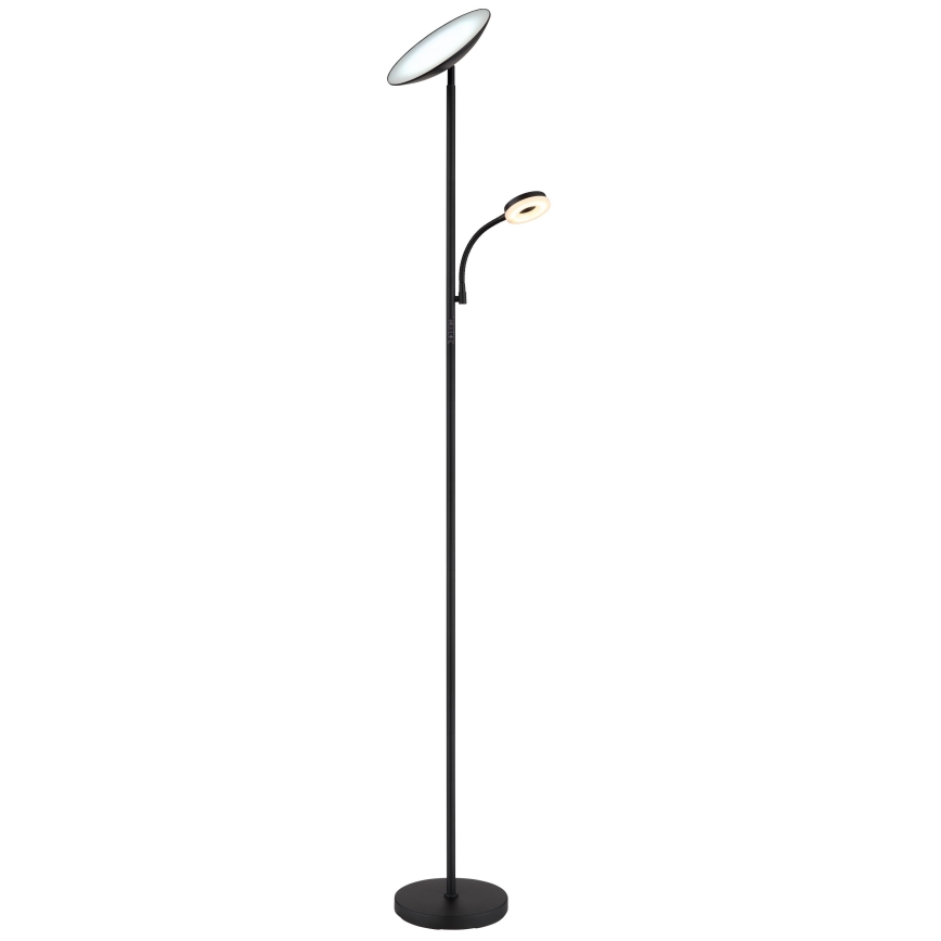 Globo - Dimmbare LED-Stehleuchte LED/20W/230V+ LED/5W 3000/4000/6500K schwarz