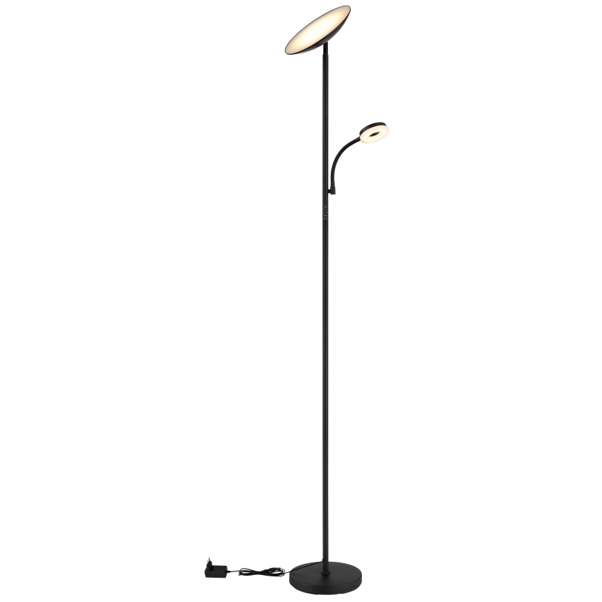 Globo - Dimmbare LED-Stehleuchte LED/20W/230V+ LED/5W 3000/4000/6500K schwarz
