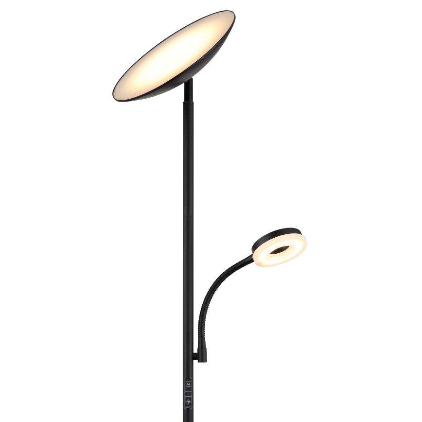 Globo - Dimmbare LED-Stehleuchte LED/20W/230V+ LED/5W 3000/4000/6500K schwarz