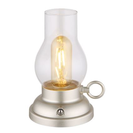 Globo - Dimmbare, aufladbare LED-Tischleuchte mit Touch-Funktion LED/1W/3,7V 1200 mAh matt Chrom