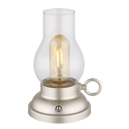 Globo - Dimmbare, aufladbare LED-Tischleuchte mit Touch-Funktion LED/1W/3,7V 1200 mAh matt Chrom