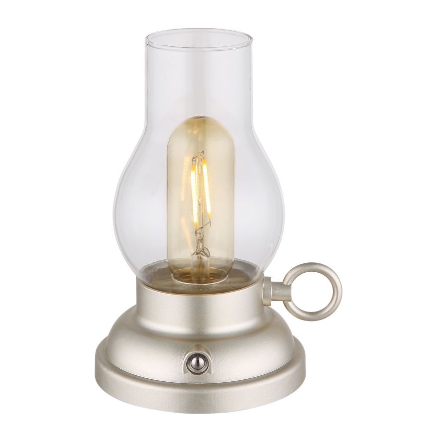 Globo - Dimmbare, aufladbare LED-Tischleuchte mit Touch-Funktion LED/1W/3,7V 1200 mAh matt Chrom